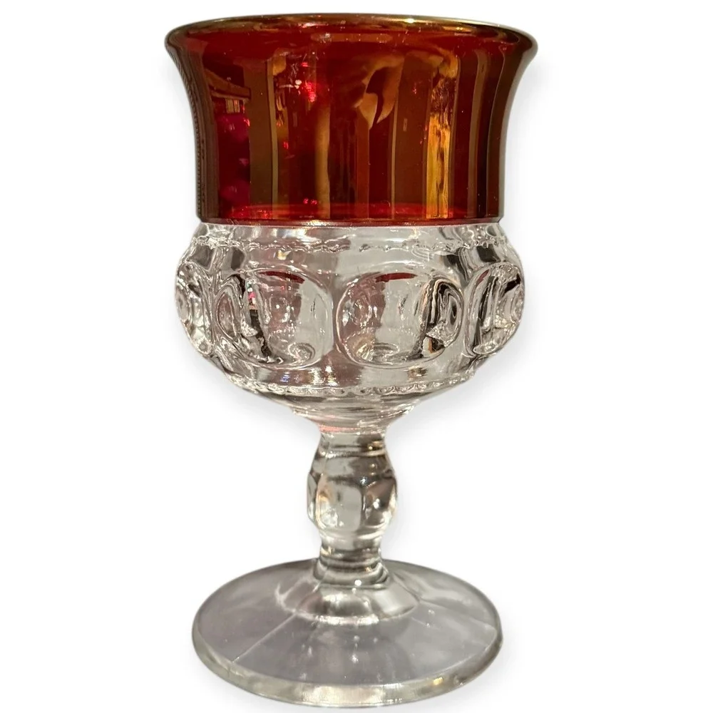 Vintage Tiffin Franciscan‎ Ruby Red Kings Crown Goblet